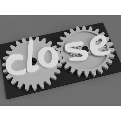 Open – Closed Sign Gear STL Model 3D Print