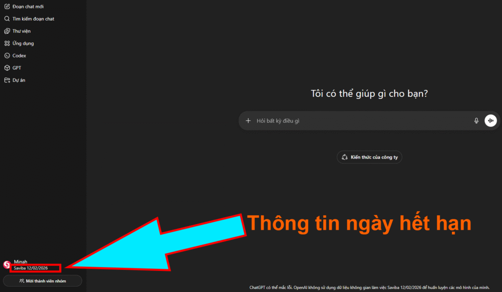Chat GPT Team Business (Mail chính chủ)