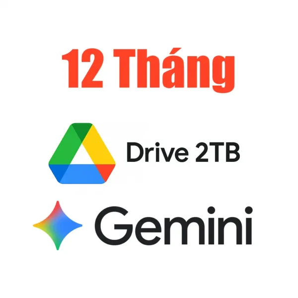 Google One 2T Drive + Gemini Pro 12 Tháng. Google One 2T Drive + Gemini Pro 12 Tháng.