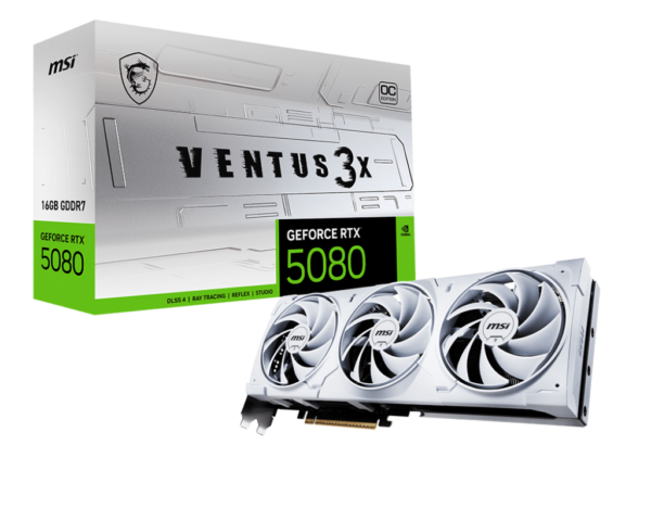Card màn hình MSI GeForce RTX 5080 16G VENTUS 3X OC White Card màn hình MSI GeForce RTX 5080 16G VENTUS 3X OC White