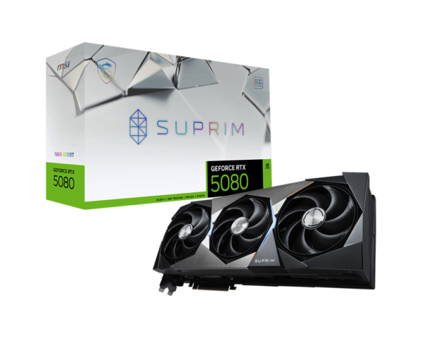 Card màn hình MSI GeForce RTX 5080 16G SUPRIM SOC Card màn hình MSI GeForce RTX 5080 16G SUPRIM SOC