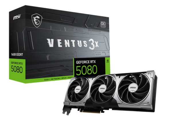 Card màn hình MSI GeForce RTX 5080 16G VENTUS 3X OC Card màn hình MSI GeForce RTX 5080 16G VENTUS 3X OC