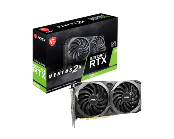 Card màn hình MSI GeForce RTX 3060 Ventus 2X OC 12G Card màn hình MSI GeForce RTX 3060 Ventus 2X OC 12G