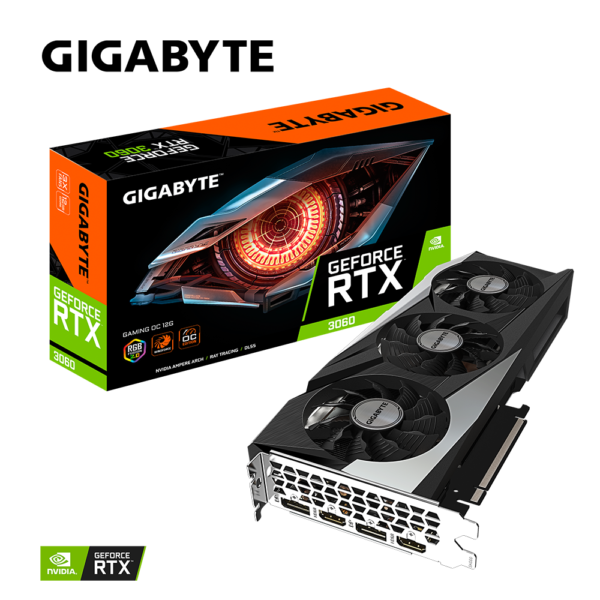 Card màn hình GIGABYTE GeForce RTX 3060 GAMING OC 12G (LHR) (GV-N3060GAMING-OC-12GD) Card màn hình GIGABYTE GeForce RTX 3060 GAMING OC 12G (LHR) (GV-N3060GAMING-OC-12GD)