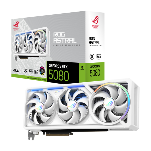 Card màn hình ASUS ROG Astral GeForce RTX 5080 16GB GDDR7 OC Edition (ROG-ASTRAL-RTX5080-O16G-GAMING) White Edition