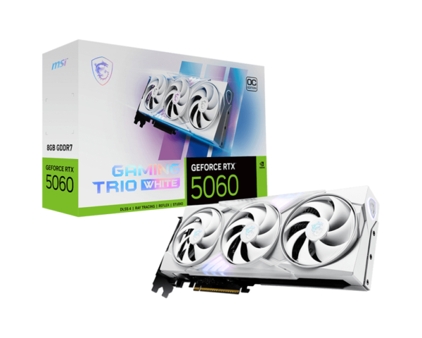 Card màn hình MSI GeForce RTX 5060 Gaming Trio OC White 8GB Card màn hình MSI GeForce RTX 5060 Gaming Trio OC White 8GB