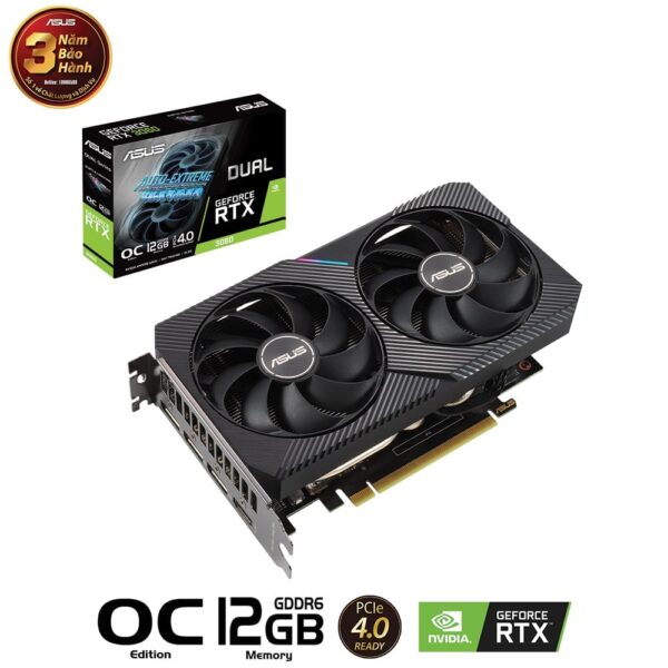 Card màn hình ASUS Dual GeForce RTX 3060 OC Edition 12GB V2 (DUAL-RTX3060-O12G-V2) Card màn hình ASUS Dual GeForce RTX 3060 OC Edition 12GB V2 (DUAL-RTX3060-O12G-V2)