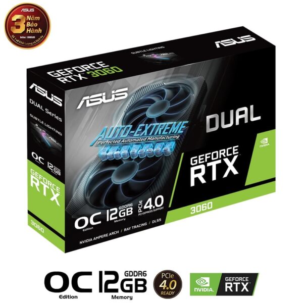 Card màn hình ASUS Dual GeForce RTX 3060 OC Edition 12GB V2 (DUAL-RTX3060-O12G-V2) Card màn hình ASUS Dual GeForce RTX 3060 OC Edition 12GB V2 (DUAL-RTX3060-O12G-V2)