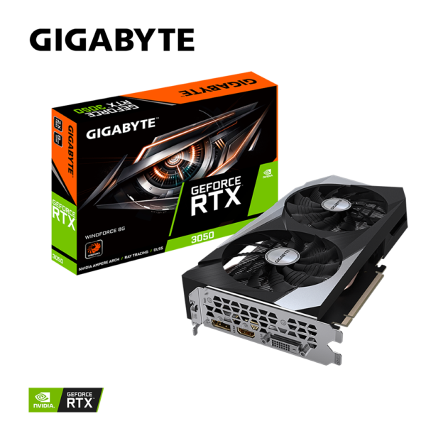 Card màn hình GIGABYTE GeForce RTX 3050 WINDFORCE 8G (GV-N3050WF2-8GD) Card màn hình GIGABYTE GeForce RTX 3050 WINDFORCE 8G (GV-N3050WF2-8GD)