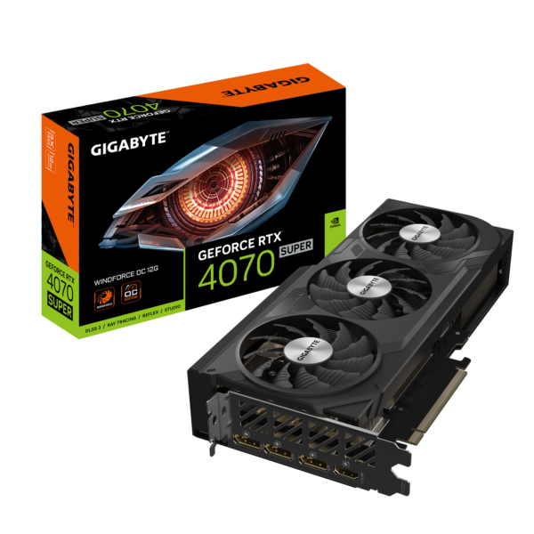 Card màn hình GIGABYTE GeForce RTX 4070 SUPER WINDFORCE OC 12G (GV-N407SWF3OC-12GD)