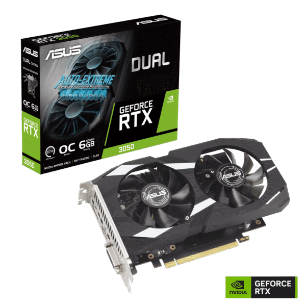 Card màn hình ASUS Dual GeForce RTX 3050 OC Edition 6GB (DUAl-RTX3050-O6G) Card màn hình ASUS Dual GeForce RTX 3050 OC Edition 6GB (DUAl-RTX3050-O6G)