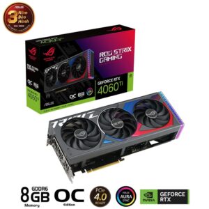Card màn hình ASUS ROG Strix GeForce RTX 4060 Ti 8GB OC Edition (ROG-STRIX-RTX4060TI-O8G-GAMING) Card màn hình ASUS ROG Strix GeForce RTX 4060 Ti 8GB OC Edition (ROG-STRIX-RTX4060TI-O8G-GAMING)