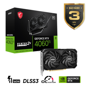 Card màn hình MSI GeForce RTX 4060 Ti VENTUS 2X BLACK 8G OC Card màn hình MSI GeForce RTX 4060 Ti VENTUS 2X BLACK 8G OC